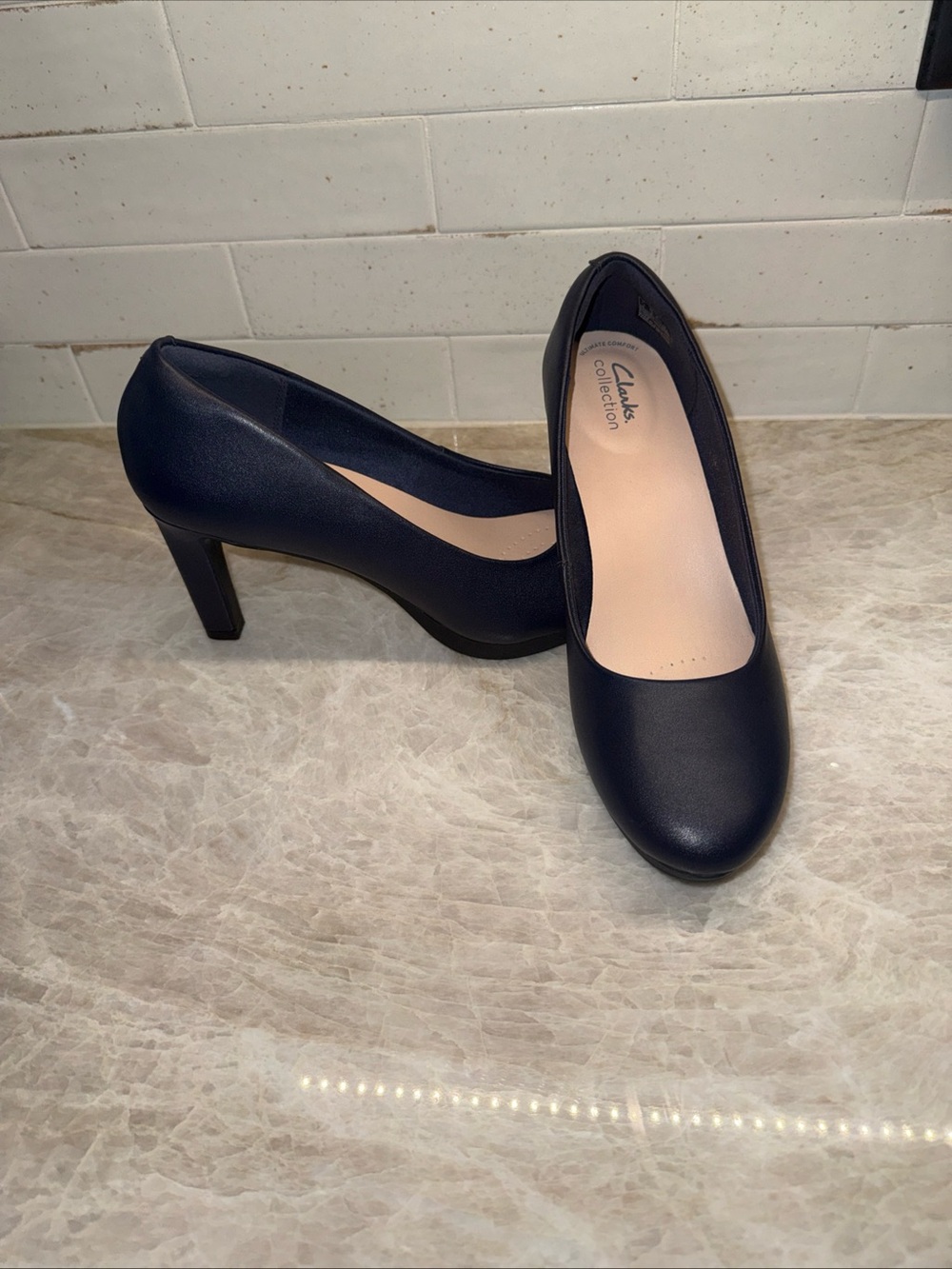 Clark's Adriel Viola Blue Leather Pumps Heels 10
